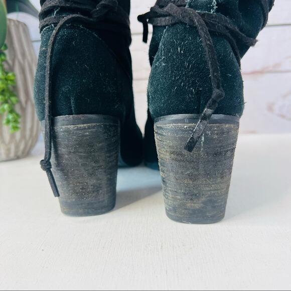 TOMS Mila Black Suede Heeled Bootie Sz6 - Picture 8 of 12